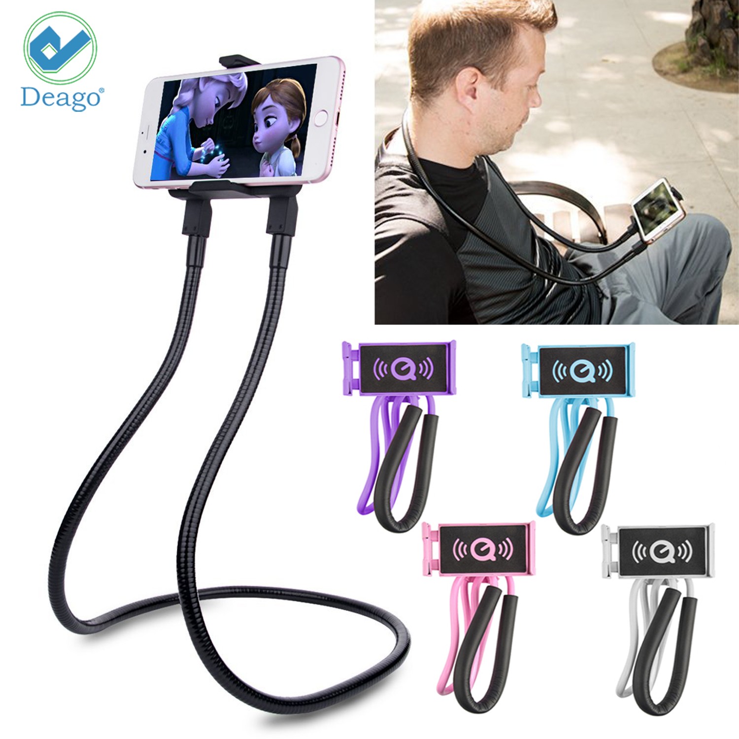 Marnetsone Lazy Bracket 360 Adjustable Hanging on Neck Cell Phone Stand DIY Free Rotating Mounts for iPhone Android Smart Phone Universal Lazy Cell Phone Holder for Neck Pink Marnetsone Lazy Bracket 360 Adjustable Hanging on Neck Cell Phone Stand DIY Free Rotating Mounts for iPhone Android Smart Phone Universal Lazy Cell Phone Holder for Neck Pink